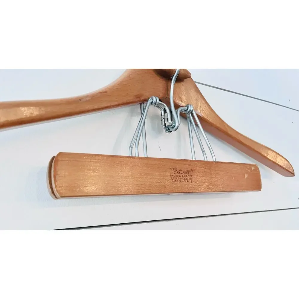 Vintage Setwell Garment Clamp Hanger Wood Hanger